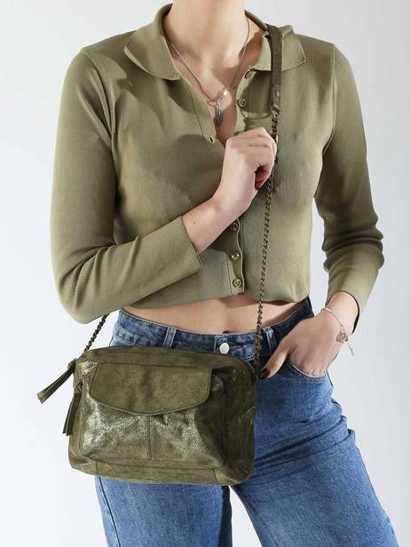 Sac BandouliÃ¨re Naina Cuir Pieces Vert naina 17087872 vue secondaire 1