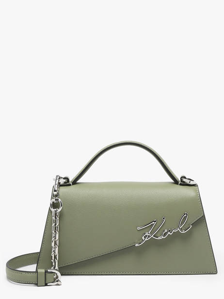 Sac BandouliÃ¨re K Signature Cuir Karl lagerfeld Vert k signature A1W30458
