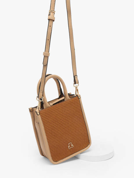 Sac PortÃ© Main Raphia Lulu castagnette Marron raphia YASMINA vue secondaire 2