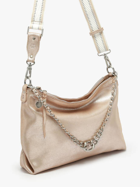 Sac BandouliÃ¨re Vintage Cuir Mila louise Beige vintage 3822RX vue secondaire 2