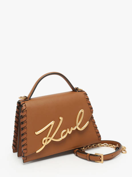 Sac BandouliÃ¨re K Signature Cuir Karl lagerfeld Marron k signature A2W30005 vue secondaire 2