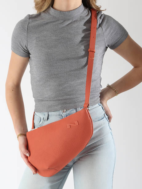 Sac BandouliÃ¨re Large City Perle Cuir Nathan baume Orange n city 1 vue secondaire 1