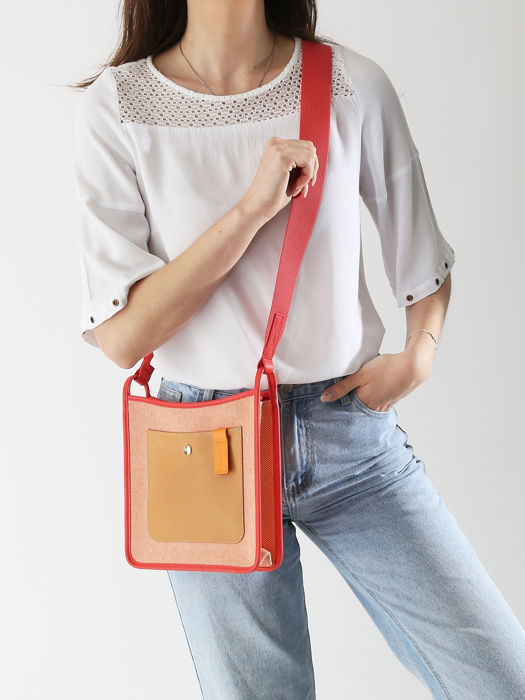 Longchamp Le foulonné soleil Sacs porté travers Rouge