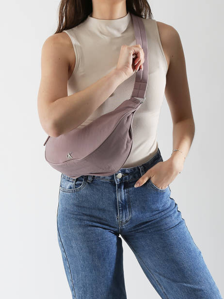 Sac BandouliÃ¨re Luna Nylon Calvin klein jeans Rose luna 4K3095G vue secondaire 1