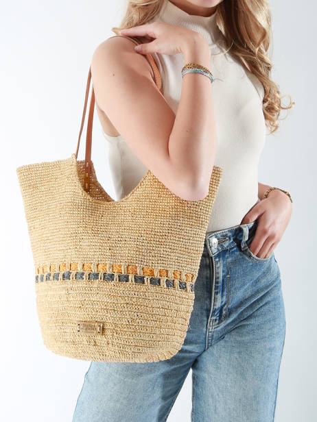 Sac PortÃ© Ã©paule L'atelier Du Crochet Raphia Le voyage en panier Beige l'atelier du crochet AM804 vue secondaire 1