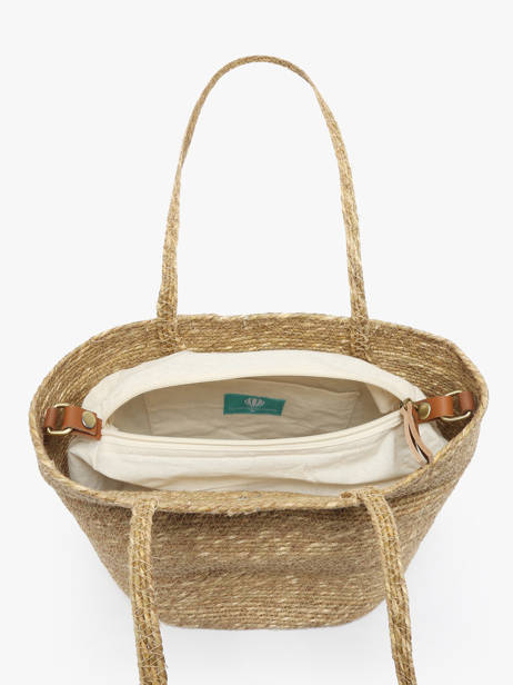 Sac PortÃ© Ã©paule Estival Paille Le voyage en panier Beige estival PM893 vue secondaire 3