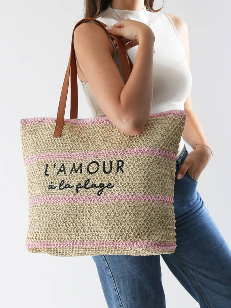 Sac PortÃ© Ã©paule Cabas Polyester Gerard pasquier Rose cabas P25022 vue secondaire 1