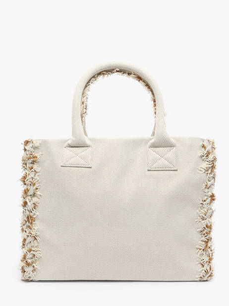 Sac PortÃ© Ã©paule Logo Shopper Coton Pinko Beige logo shopper A1X1 vue secondaire 4