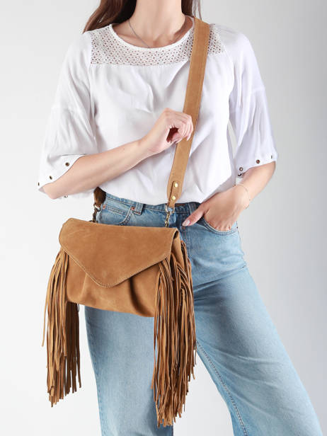 Sac BandouliÃ¨re Suzon M Folk Cuir Paul marius Marron folk SUZOMFOL vue secondaire 1