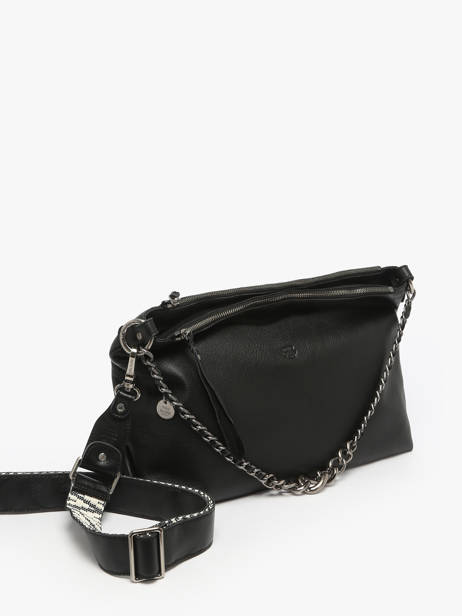 Sac Bandoulière Vintage Cuir Mila louise Noir vintage 3822C vue secondaire 2