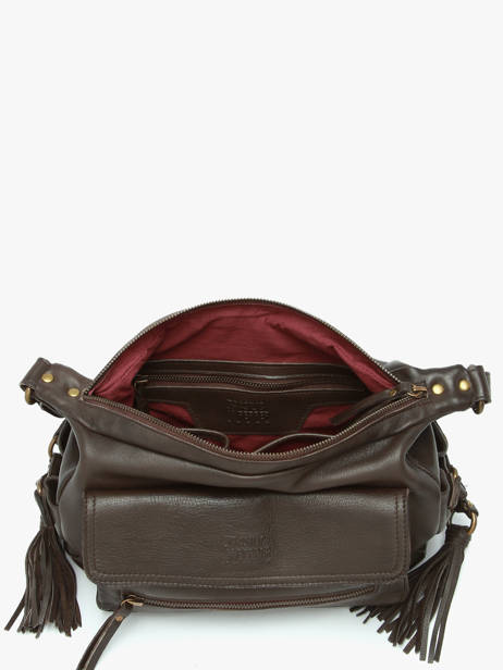 Sac Bandoulière Cow Cuir Basilic pepper Marron cow BCOW86 vue secondaire 3