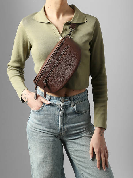 Sac Banane Caviar Cuir Milano Marron caviar CA23111 vue secondaire 1