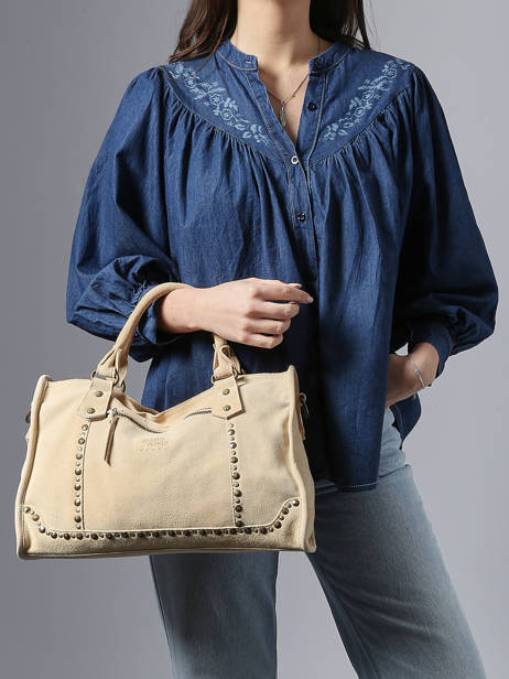 Sac à Main A4 Houston Cuir Basilic pepper Beige houston BHOU22 vue secondaire 1