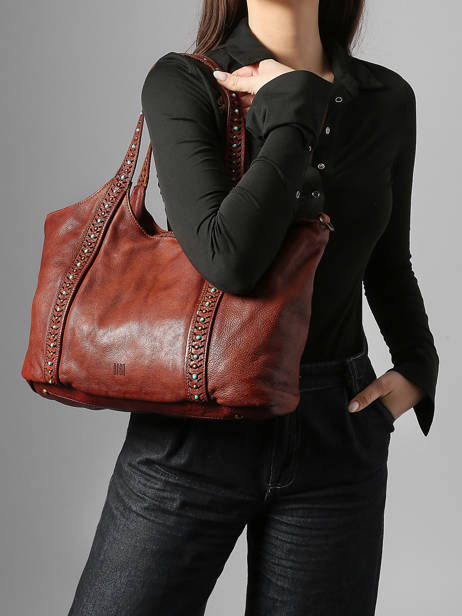 Sac Porté épaule Heritage Cuir Biba Marron heritage WIE1L vue secondaire 1