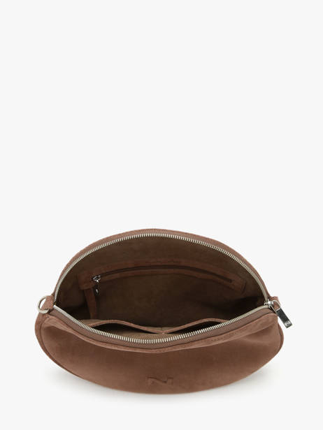 Sac Porté épaule Anna Cuir Daim Nathan baume Marron nathan 9S vue secondaire 4