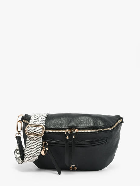 Sac Banane Lulu castagnette Noir zip YSALINE2
