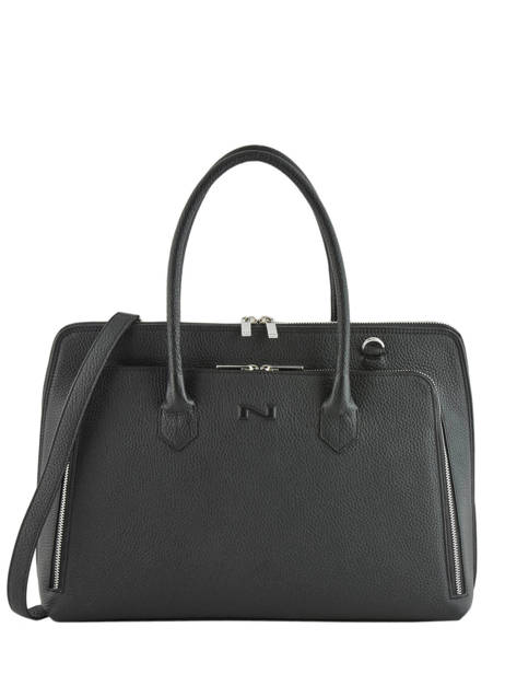 Sac PortÃ© Main Billy Cuir Nathan baume Noir nathan N1920016