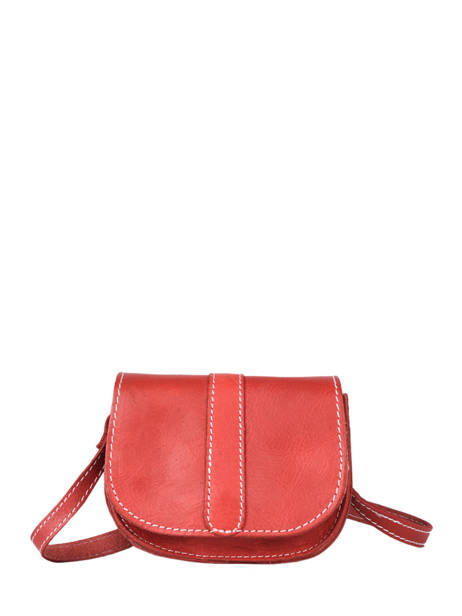 Sac BandouliÃ¨re Monmignon Cuir Paul marius Rouge vintage MIGNON