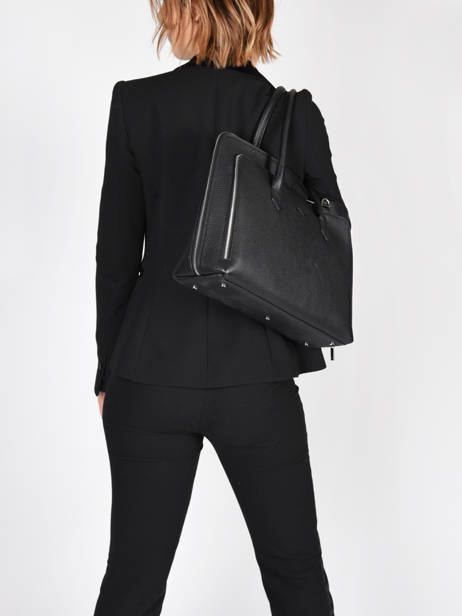 Sac PortÃ© Main Billy Cuir Nathan baume Noir nathan N1920016 vue secondaire 2